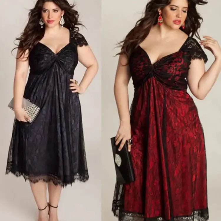 Plus Size Gothic Lace Dress for Women JTLFABFASHION