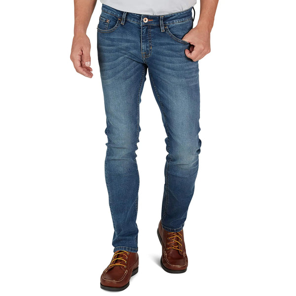 Weatherproof Vintage Mens Jeans | Super-Soft Denim Jeans | Stretch Jeans for Men | Blue & Black Jeans for Men | Slim Fit Jeans | Dark Blue Jeans for Men | Size 38W x 32L JTLFABFASHION
