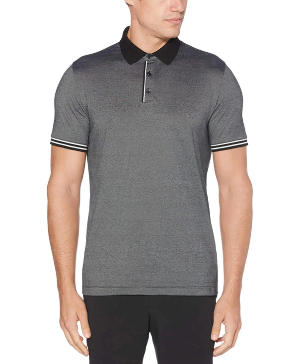 Perry Ellis Mens Big & Tall Icon Polo Shirt Black/White 3X Large Tall JTLFABFASHION