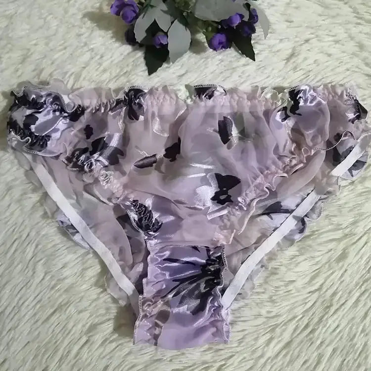 Translucent Silk Triangle Panties for Women JTLFABFASHION