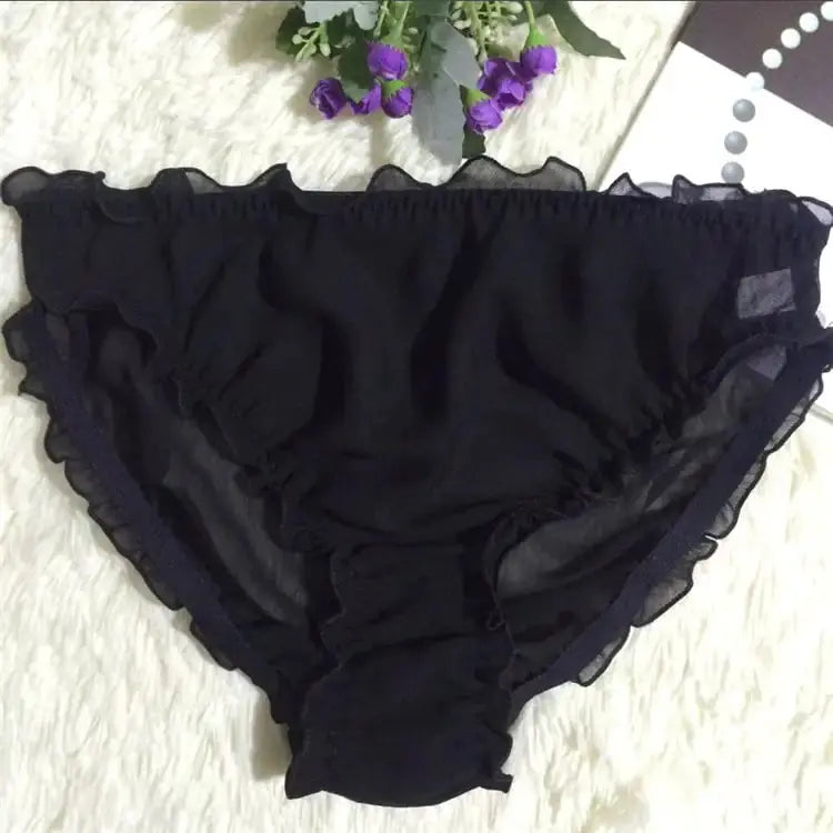 Translucent Silk Triangle Panties for Women JTLFABFASHION