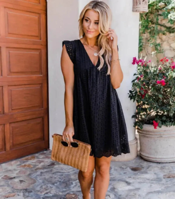 Women’s Lace Dress with Pockets – Elegant Casual Party Dress