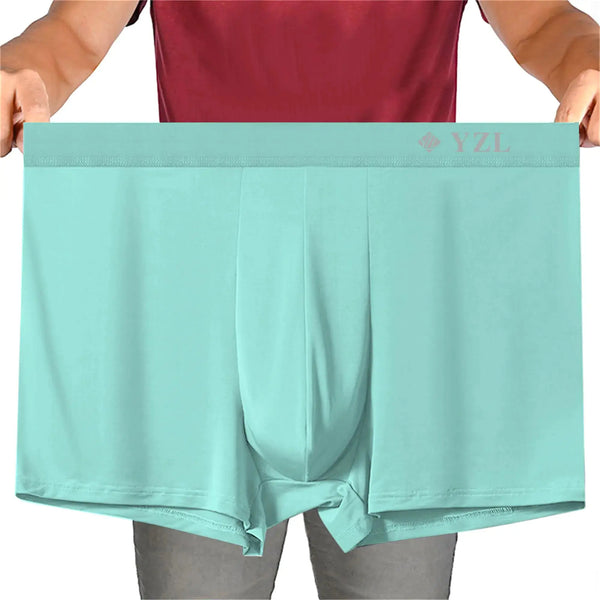 feichan ashion Plus size mens boxer briefs elastic ice silk underwear sports quick dry moisture wicking underpants men 1pc(6XL light green) JTLFABFASHION