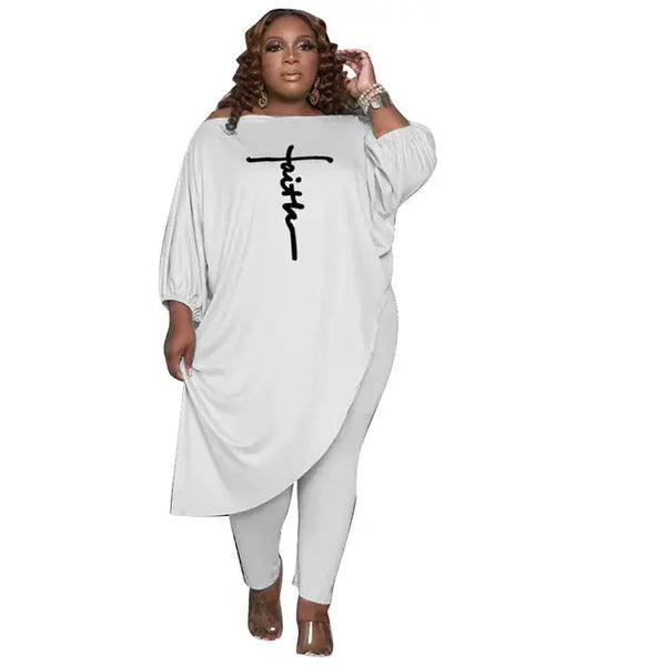 Elegant Plus Size 4XL 5XL Embroidered Two Piece Set JTLFABFASHION