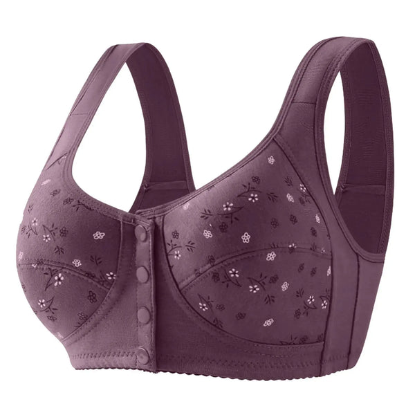 Bras for Older Women 2024 Breathable Bra No Underwire Front Closure Bra Plus Size Everyday Bra JTLFABFASHION