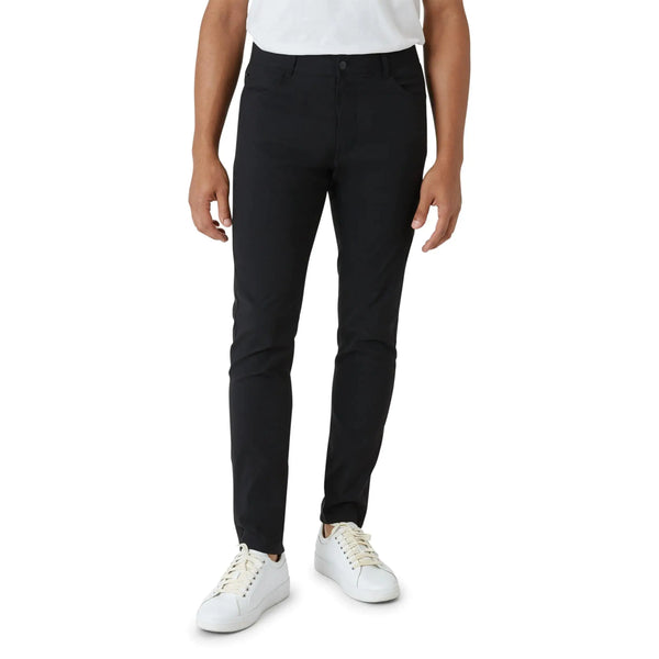 DKNY Mens Tech Pants - Stretch Travel Pants for Men | 5 Pocket Pants Casual Mens Pants | Performance Stretch Pants | Mens Travel Pants Skinny Fit Black JTLFABFASHION