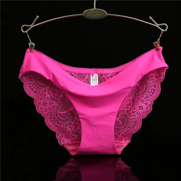 Seamless Lace Panties for Women – Solid Color Comfortable Underwear
