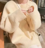 Women's Retro Loose Knit Sweater JTLFABFASHION