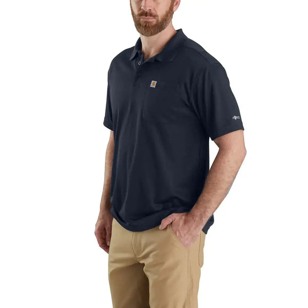 Carhartt mens (Big & Tall) Force Relaxed Fit Lightweight Short Sleeve Pocket Polo Navy XX-Large Tall US JTLFABFASHION