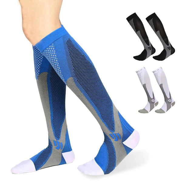 3-Pair Sport Compression Socks Bundle for Travel – Men & Women