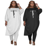 Elegant Plus Size 4XL 5XL Embroidered Two Piece Set JTLFABFASHION