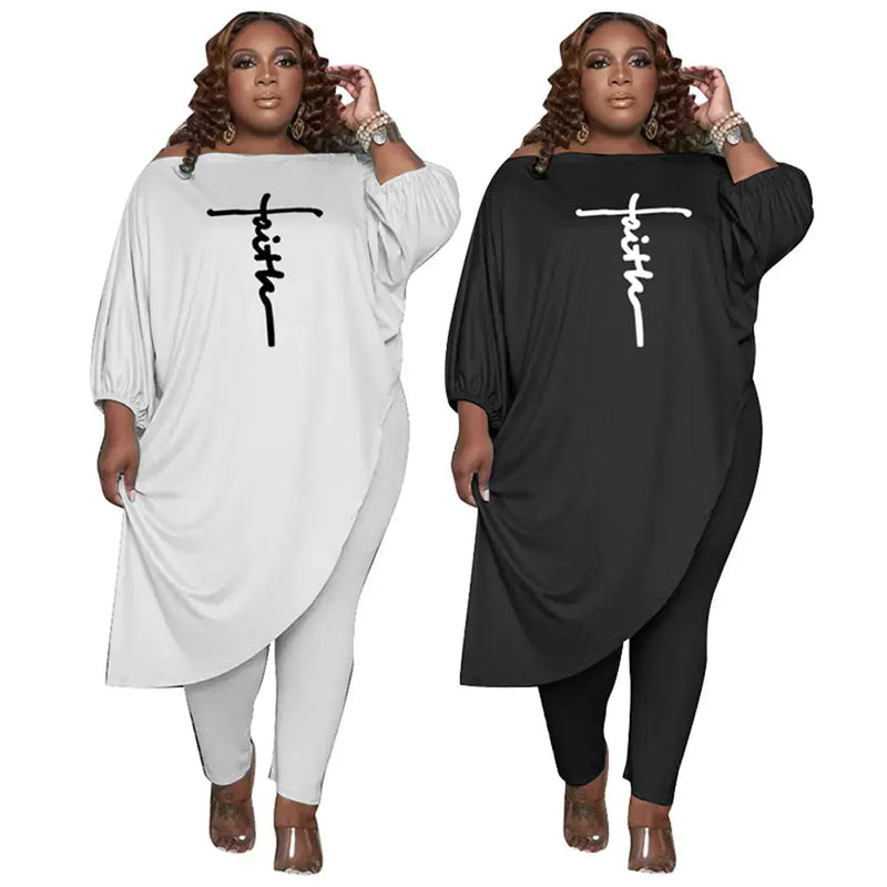 Elegant Plus Size 4XL 5XL Embroidered Two Piece Set JTLFABFASHION