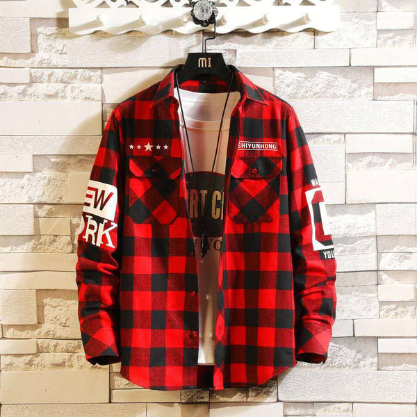 Slim Fit Casual Plaid Shirt for Men JTLFABFASHION