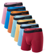 DAVID ARCHY Men’s Bamboo Rayon Boxer Briefs 7-Pack – Moisture-Wicking Breathable Underwear with Pouch Support
