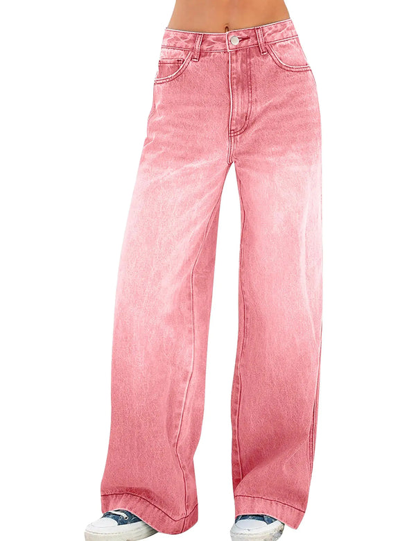 VAGDIGO Women’s Wide Leg Baggy Jeans – Relaxed Fit Casual Denim
