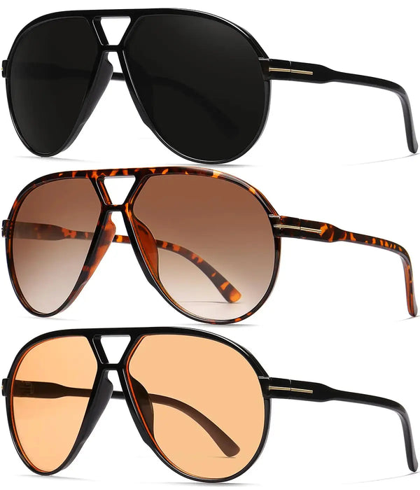 GFUIARA Oversized Aviator Sunglasses for Women Men Retro 70s Shield Sun Glasses UV400 Protection JTLFABFASHION