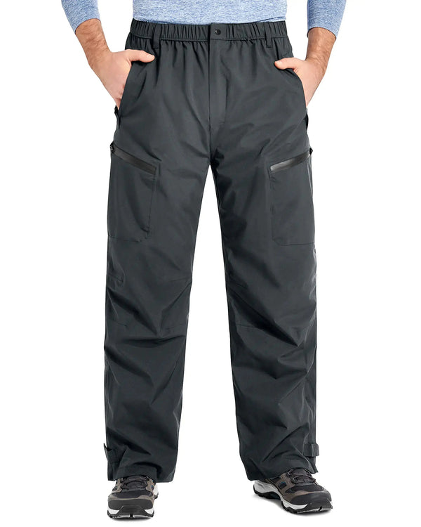 Men’s Waterproof Rain Pants – Windproof Hiking Over Pants Grey
