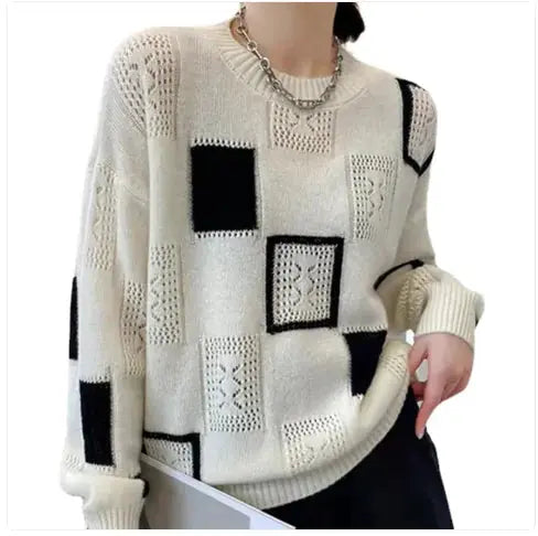 Women's Knitted Sweater Round Neck JTLFABFASHION