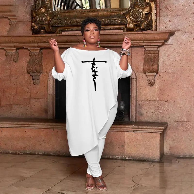 Elegant Plus Size 4XL 5XL Embroidered Two Piece Set JTLFABFASHION