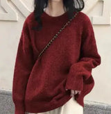 Women's Retro Loose Knit Sweater JTLFABFASHION